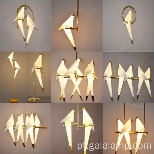 Lâmpada decorativa de guindaste de ouro nórdica moderna